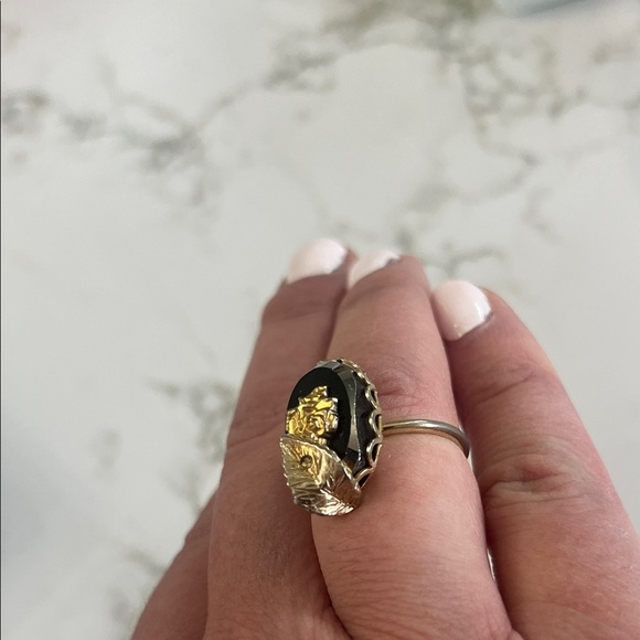 Gold and Black Statement Ring - Picture 3 of 6